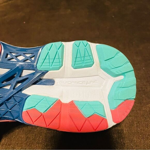 Asics GEL Kayano 23 Dark Navy Orange Turquoise running shoes 7.5 US 39 EUR - Picture 7 of 8